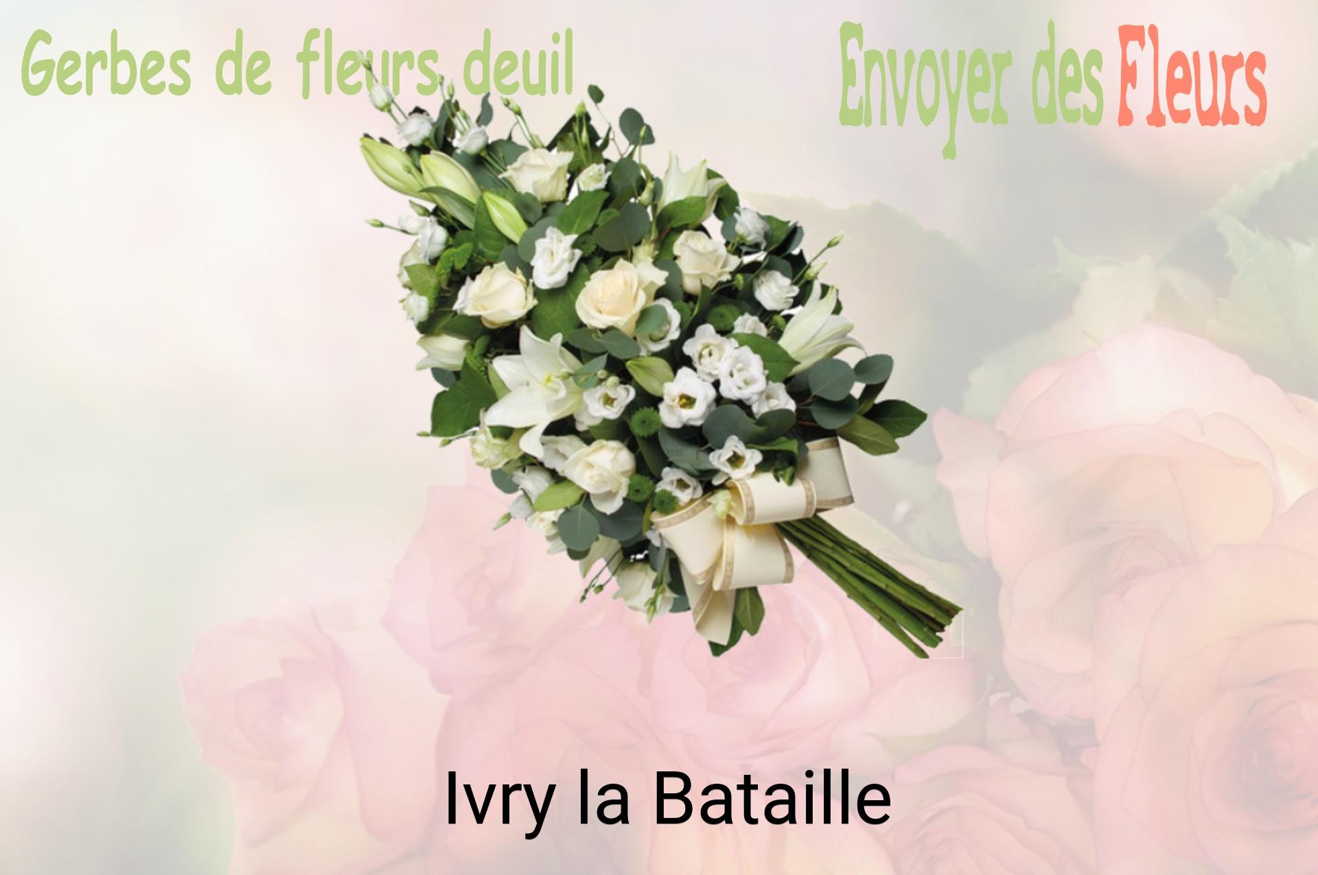 Gerbe de fleurs de deuil livrée à Ivry-la-Bataille